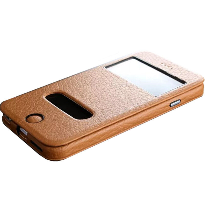 易兔手机双开窗真皮保护皮套 为iPhone 6s打造的商务之选